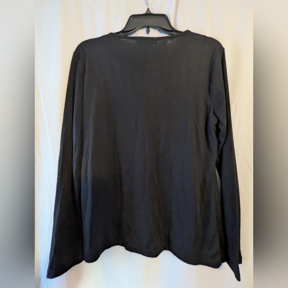NWT Yoins Black Long Sleeve Women's Top Sz.L - Picture 2 of 4